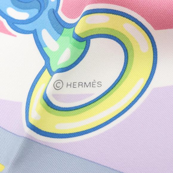 HERMES Blue Silk Scarf - Picture 2 of 3